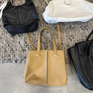 Liz Claiborne Women's Bag Tan Leather Crossbody Top Handle Purse Vintage Y2K